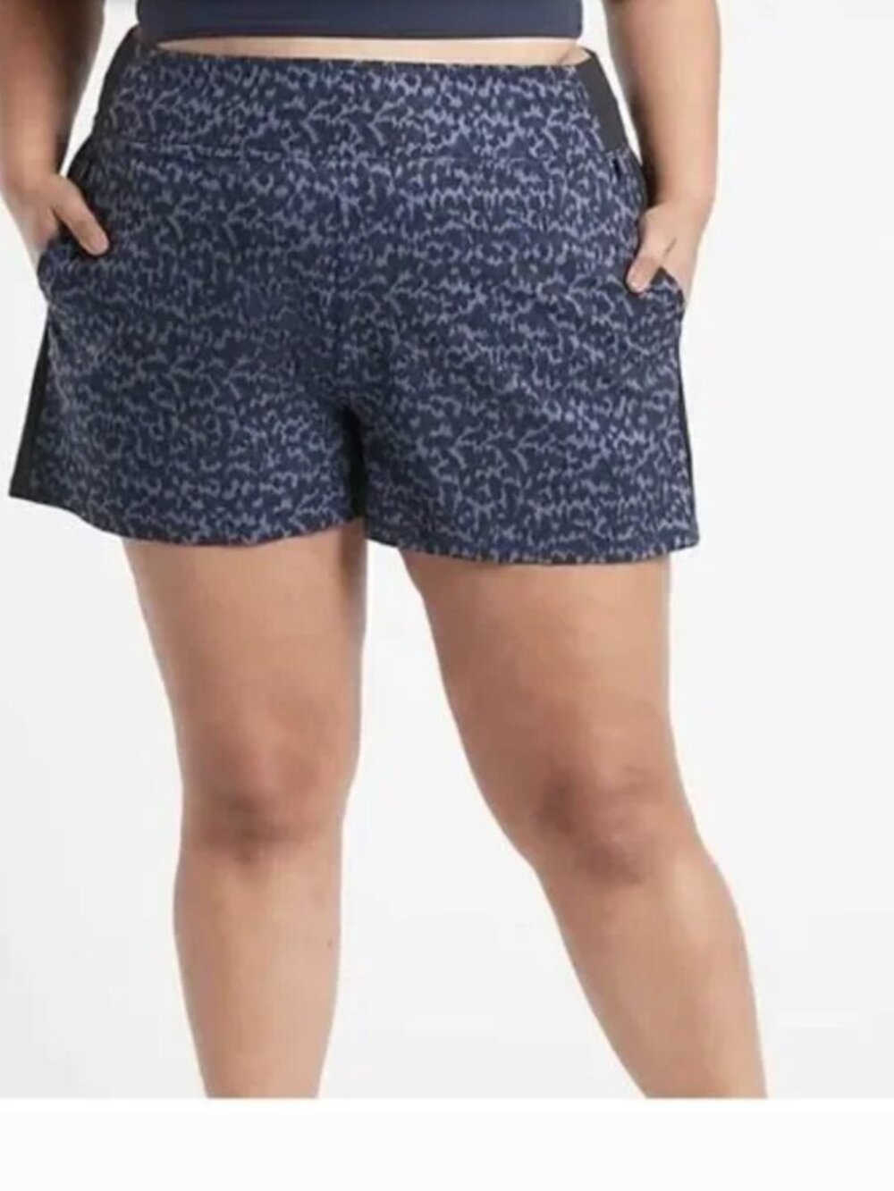 Athleta Brooklyn Printed Shorts Size 18 Blue Black